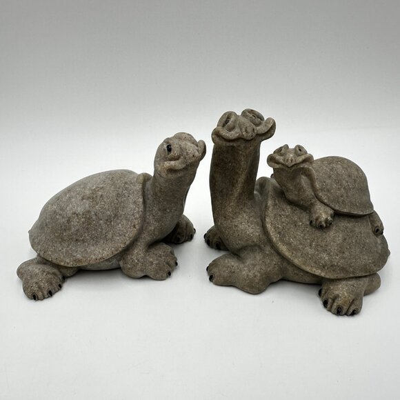 11 pc Vintage Quarry Critters Turtle / Tortoise Figures by Second Nature Design - Picture 2 of 12